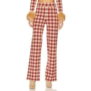 Revolve SHOW ME YOUR MUMU zermatt sweater pant in brown geo jacquard NWT